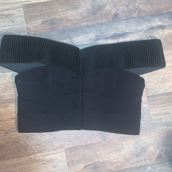 Pleasure Doing Business Black Bandage Rubber Like Crop Top Club/Festival/Concert - Picture 5 of 10